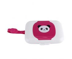 Fdit Porta Salviettine Umidificate Scatola di Immagazzinaggio Passeggino da Viaggio per Bambino allAperto Salviette Umidificate Box Contenitore Riutilizzabile(White + Red)