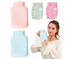 Counius 2pcs Borsa dellAcqua Calda Portatile,Piccola Borse di acqua calda con Copertura per lAcqua Calda Adatto a bambino e Adulti 600ml