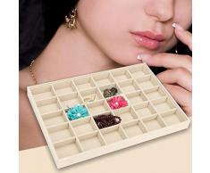 Espositore di gioielli in legno, accessori per il bagno, organizer per cosmetici, per bracciali, collane, anelli, orecchini, contenitore [02]