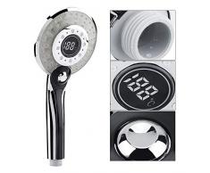 Soffione doccia a LED Bagno tenuto in mano Controllo della temperatura a 3 colori Cambiando colore Doccetta con display digitale della temperatura Risparmio dellacqua 3 Modalità di spruzzatura