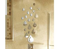 Bodhi2000 - Adesivo da parete a goccia dacqua, stile moderno, alla moda, rimovibile, in acrilico, 3D, per bagno, salotto, decorazione della casa