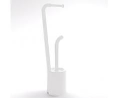 Colonnina portarotolo e portascopino bianca 70320200300 L20.4h69.8p16cm