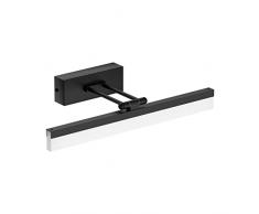 Klighten 9W Lampada da Specchio per Bagno LED, Bianco Freddo 6000K Luce da Specchio Bagno, Applique Bagno Specchio Moderno Nero, 40cm, 585Lumen, 180°Regolabile, Non Dimmerabile
