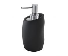 GEDY G-Iside dosasapone bagno nero, Misure e peso dispenser sapone bagno: 16,3X9,1X8,5 CM & 0,34 KG, Realizzato in resina e sabbia, Dispenser design R&S Gedy, 2 Anni di Garanzia