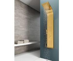 EM Colonna Doccia Jungle Gold Acciaio Oro Lucido Opaco 4 Funzioni Con Cascata Doccetta Miscelatore Acqua Calda Fredda