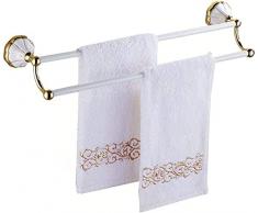 Bagno Bagno Lavabo Portasciugamani Mensola portasciugamani con due portasciugamani Supporto per montaggio a parete Appendiabiti a torre / 50 cm