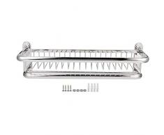 Qinlorgon Organizzatore per Il Bagno, Supporto per Barra portasciugamani a Scomparsa con Design a Vite Nascosta, mensola per Bagno, Acciaio Inossidabile per Bagno, Cucina, Hotel di casa