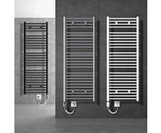 ECD Germany Radiatore Scaldasalviette Elettrico con Resistenza 600W - 600 x 800 mm Radiatore da Bagno Antracite Diritto con Attacco Laterale Radiatore Termoarredo Asciugasalviette Portasciugamani