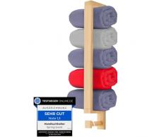 Portasciugamani senza foratura, legno di bambù, autoadesivo, porta asciugamani per ospiti, bagno (porta strofinacci)