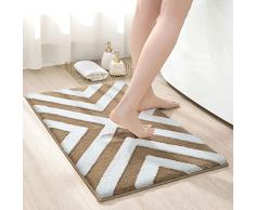 DEXI Tappeto da Bagno in Microfibra,Tappeto Bagno Assorbente Antiscivolo,Tappetino da Bagno Lavabile in Lavatrice,Soffice Tappeto Doccia,50 x 80 cm,Marrone