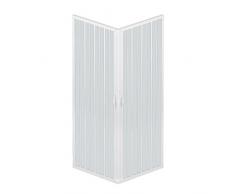 Rollplast BLUN2CONCC28080120 Box Doccia a Soffietto, Dim. 80 x 120 x H 185 cm, in PVC, Lati, Due Ante, con Apertura angolare, Bianco
