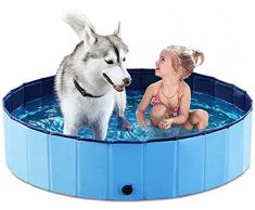 POOL PISCINA VASCA IN PLASTICA PER BAMBINI E CANI ANIMALI DOMESTICI PIEGHEVOLE GIARDINO (120X30)