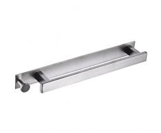 Portasciugamani Adesivo, 40cm Portasciugamani in Acciaio Inossidabile on 1 gancio a parete per bagno cucina WC/Argento
