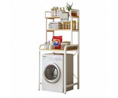 MAGIC SELECT Scaffale Superiore per Lavatrice | Ripiano per Organizer da Bagno Salva Spazio | Armadietto da Bagno a 3 Ripiani | Legno E1 e Acciaio.