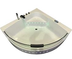 carnelli Vasca da Bagno Idromassaggio Angolare 140X140 cm White Shark