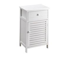 King Home C656895 Cassettiera 1 Cassetto con Anta, Bianco, 40X29X64H