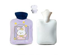 LAPONO Borsa dellacqua caldaper bambini Borsa Dell acqua con Giacca a Maglia Sfoderabile Borsa Dellacqua Calda Per Termoterapia Termica Copertina Morbida premium per acqua calda adatte