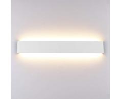 Klighten Lampada da Parete LED Interno 20W, 60cm Applique da Parete Alluminio Moderne, Lampada Muro per Soggiorno, Camera da Letto, Scala, Bagno, 1990 Lumen, Bianco Caldo 3000K, Bianco