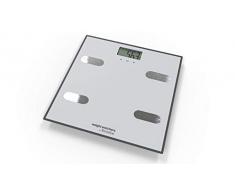 Weight Watchers by Terraillon - Bilancia pesapersone elettronica, analisi delle massa corporelle, IMC, 8 memorie utenti, 150 kg, elastico sportivo e libretto di 17 esercizi inclusi Easy Move, grigio