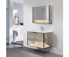 Totò Piccinni Set URANO Mobile Bagno sospeso con cassetto e due ante, con lavabo, 100 cm