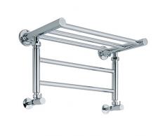 Hudson Reed Duchessa Scaldasalviette di Design Verticale - Termoarredo Bagno Contemporaneo con Ripiano Porta-Salviette - Acciaio Cromato - 165W - 294 x 532 x 300mm
