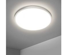 OTREN Plafoniera LED Soffitto, Lampadario Soffitto 24W, 4000K Lampada Luce Moderna per Camera da Letto, Bagno, Cucina, Soggiorno, Ufficio, Balcone, 2400LM, Bianco Naturale, Ø23cm