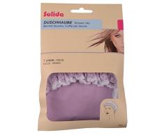 Solida – Cuffia per doccia con pizzo, colore: lilla, confezione da 3 (3 x 1 pezzo)
