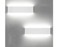 LEDMO Applique da Parete Interno 16W LED 36CM 2 Pezzi Applique da Parete Moderne Up Down 6000K Bianco Freddo per Bagno Lampada Soggiorno Camera da Letto Scale Corridoio Luce Notturna