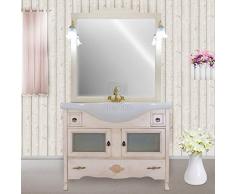 Shop Chic Mobile da bagno classico moderno con lavabo in caramica con ante in vetro