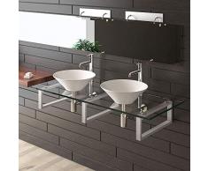 Vetro trasparente e ceramica lavabo/Alpi Berger/Serie 100/vetro Mobili/Ceramica – Vetro Trasparente/lavabo/lavaggio tavoli per il tuo Esclusivo bagno bagno/Doppio lavabo/lavabo/lavabo in ceramica