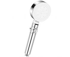 LEBAHAN Soffione Doccia, Soffione Doccia Portatile con Interruttore, 5 Modalità di Getto, Alta Pressione e Risparmio Idrico, Cromato, Universale G1/2