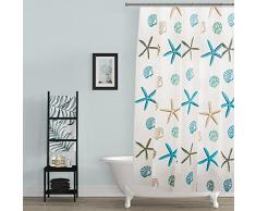 BSTT Tende da doccia antimuffa impermeabile stella marina Tenda decorativa doccia per vasca da bagno per casa e hotel 120 x 180 cm