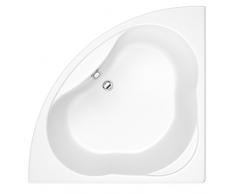 Hudson Reed Vasca da Bagno Angolare - Acrilico Bianco - Design Salva-Spazio ad Angolo Reversibile - con Pannello Vasca - 1200 x 1200 x 560mm