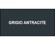 Arredo bagno lavabo/lavandino/lavamani in vetro extrachiaro verniciato antacite Cm 47 con supporto in acciaio inox