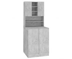 vidaXL Mobile per Lavatrice Grigio Cemento