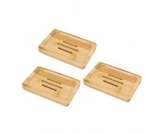 Cabilock 3Pcs Scatola Di Sapone Portasapone In Legno Vassoio Bagno Vassoio Di Legno Portasapone Portasapone Contenitore Di Sapone Spugne Per Il Bagno Supporto Della Cassa Del Sapone