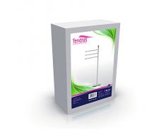 FERIDRAS 154009-B Piantana Portasciugamani, 3 Bracci, Acciaio, Bianco, 9x30x90 cm