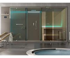 Box doccia Hafro Ethos sistema wellness con sauna spazio doccia e doccia integrata SSAET5E1SH