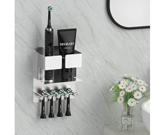 Portaspazzolino Elettrico Da Parete - Nero, Acciaio Inox, Autoadesivo, Senza Fori - Foto 6