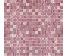 Piastrelle a mosaico, traslucide, rosa, in vetro, per parete, bagno, doccia, cucina, specchio, rivestimento, vasca da bagno, mosaico