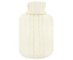 TRIXES Copri borsa dell’acqua calda lavorata a maglia - Copertura isolante beige lavorata a maglia - Solo copri borsa (boule dell’acqua calda non inclusa)