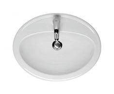 VBChome Lavabo Ovale 54cm x 41cm Bianco Lavabo da Incasso Lavabo da Bagno Gäst-Bad in Ceramica, 1 Foro di Gallo con troppopieno