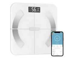 Bilancia Pesapersone Digitale Impedenziometrica Intelligente Bluetooth Bilancia (bianca)