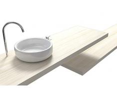 VE.CA-ITALY MENSOLE LAVABO SU MISURA 100% MADE IN ITALY RESISTENTI ALLACQUA INCLUSE STAFFE A SCOMPARSA IN 6 DIVERSE FINITURE (160x40x8 cm, BIANCO LARICE)