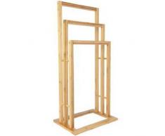 Porta Asciugamani Da Terra Piantana Legno Bambu 3 Braccia Per Asciugamani Bagno
