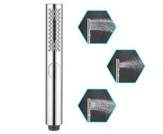 WEIDMAX Bagno Soffione doccia tondo portatile a 3 funzioni con ugelli in gel di silice pulisci senza intasamenti, corpo in ABS con finitura cromata