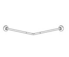 INDA A0144AAP Struttura Tubolare con Angolo a 90 Gradi per Tenda Doccia, Argento