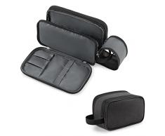 Lifewit Beauty Case da Uomo, Borsa da Toilette Grande da Viaggio con Doppia Cerniera, Trousse da Bagno e da Viaggio Resistente allAcqua per Prodotti da Toeletta e Accessori da Barba, Medio, Nero