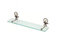 Mensola ferro battuto e vetro temperato artigianale design arredo bagno 150023-B