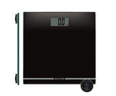 Salter 9205 BK3R, Bilancia Pesapersone Compatta digitale con Ampio display, Bilancia Elettronica di Facile Lettura per Pesare in Modo Preciso, Piattaforma Sottile in Vetro, Capacità 180 Kg, Nero